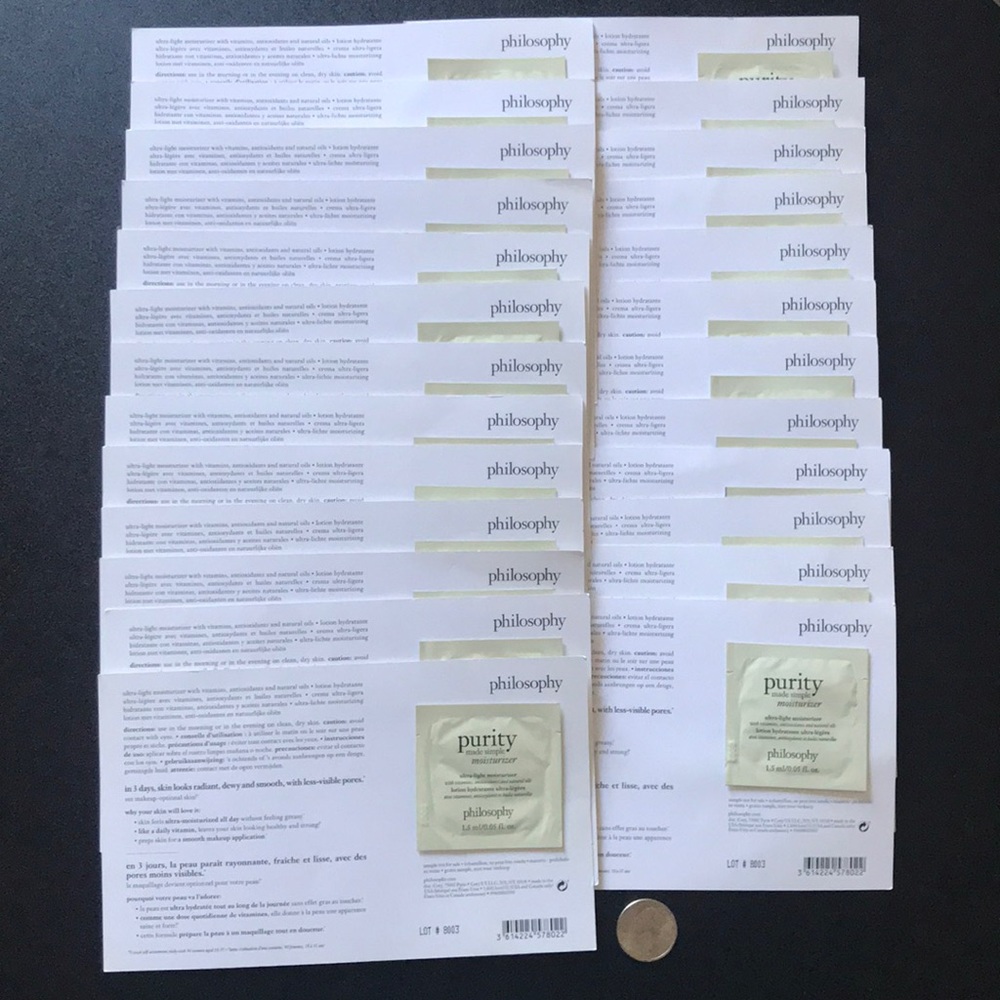 25 Philosophy Purity Moisturizer Samples